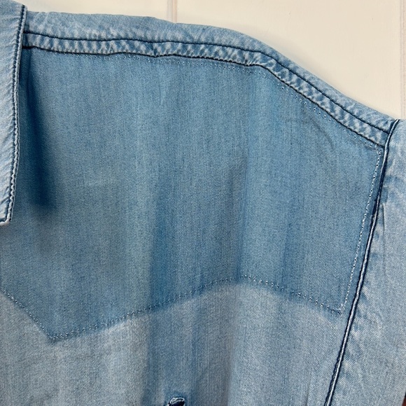 🆕Hem & Thread Chambray Button Down Belted Shirt Dress Denim Vintage Design - Picture 7 of 13